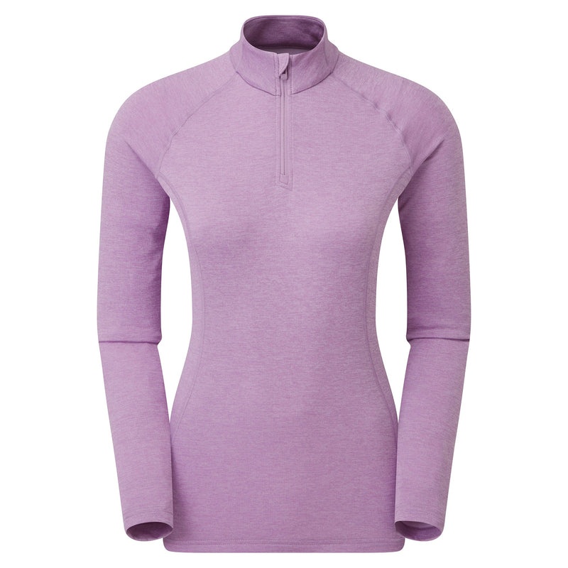 Montane Dart Zip Neck T-Shirt Dam Lila | BRJAZX072