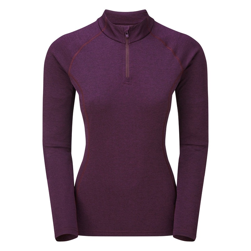 Montane Dart Zip Neck T-Shirt Dam Lila | BVEWRH710