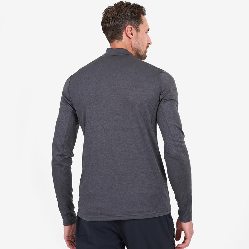 Montane Dart Zip Neck T-Shirt Herr Mörkgrå | DVYLOX305