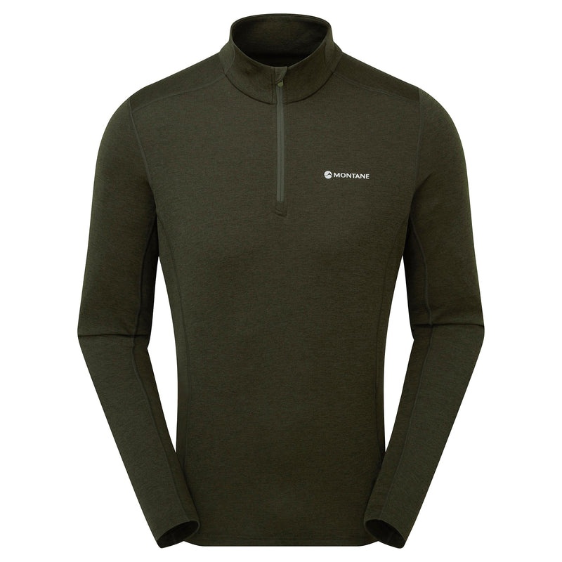 Montane Dart Zip Neck T-Shirt Herr Mörkgröna | ZPAKYX157