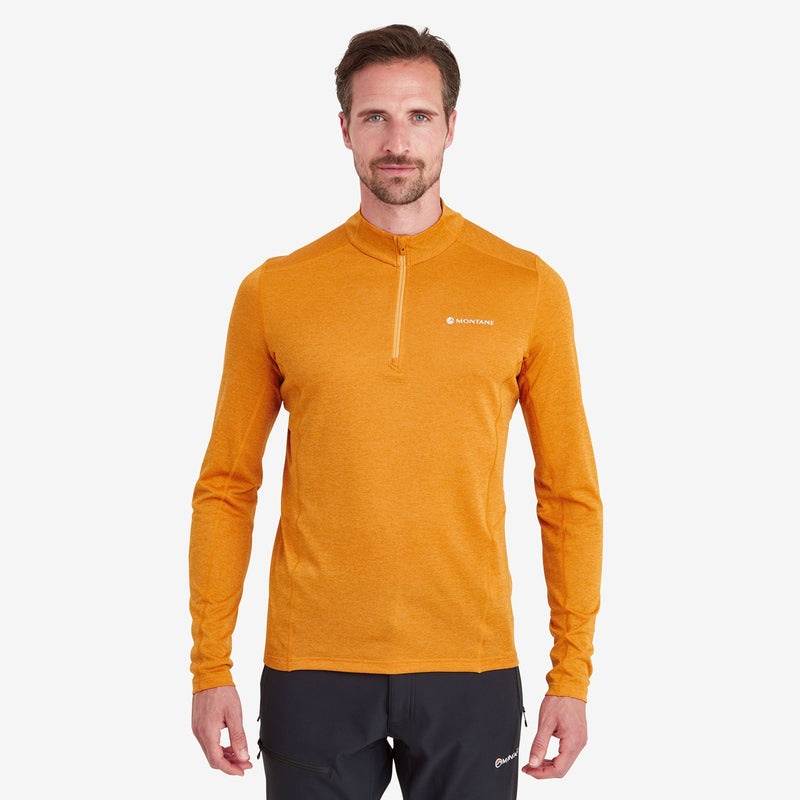 Montane Dart Zip Neck T-Shirt Herr Orange | OEAMHL589