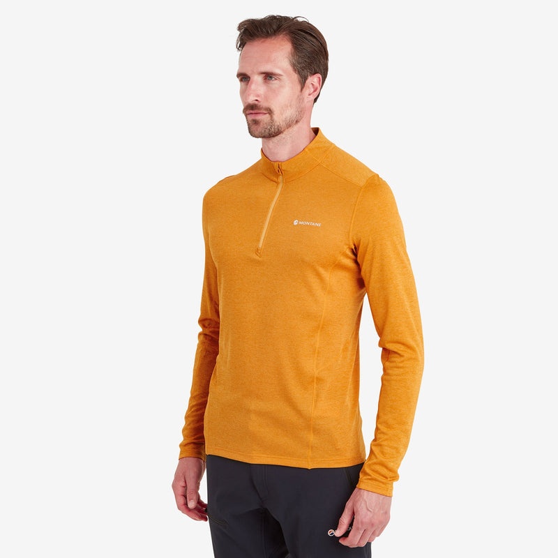 Montane Dart Zip Neck T-Shirt Herr Orange | OEAMHL589