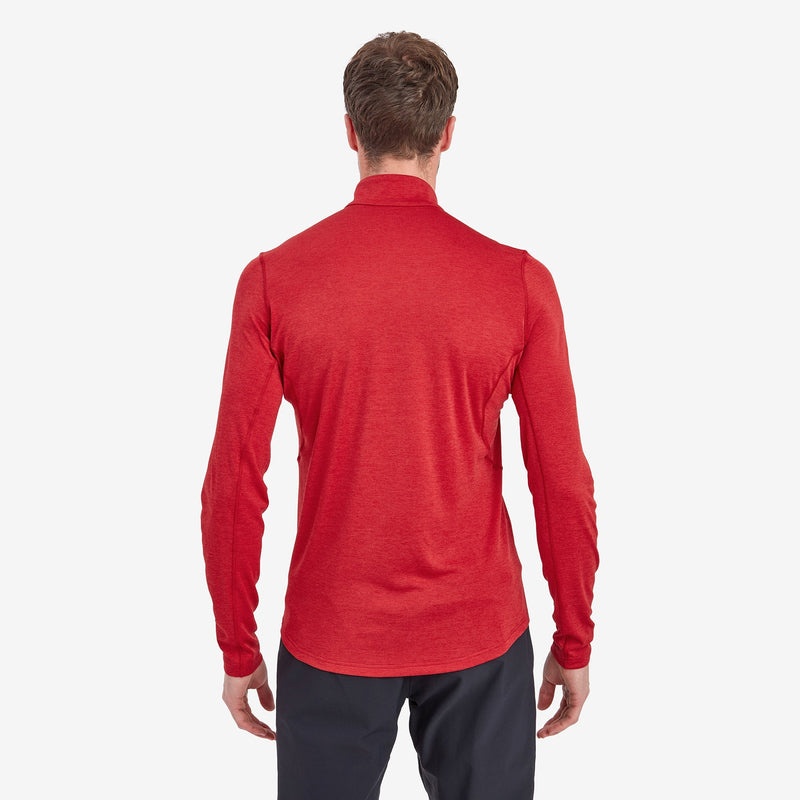 Montane Dart Zip Neck T-Shirt Herr Röda | BZRGLA951