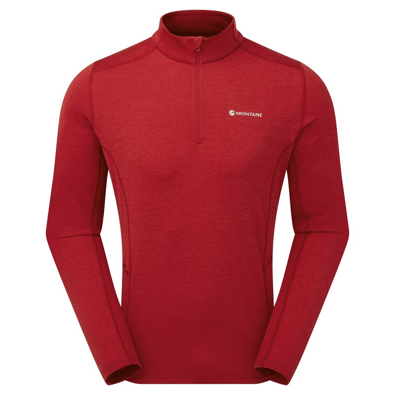 Montane Dart Zip Neck T-Shirt Herr Röda | BZRGLA951