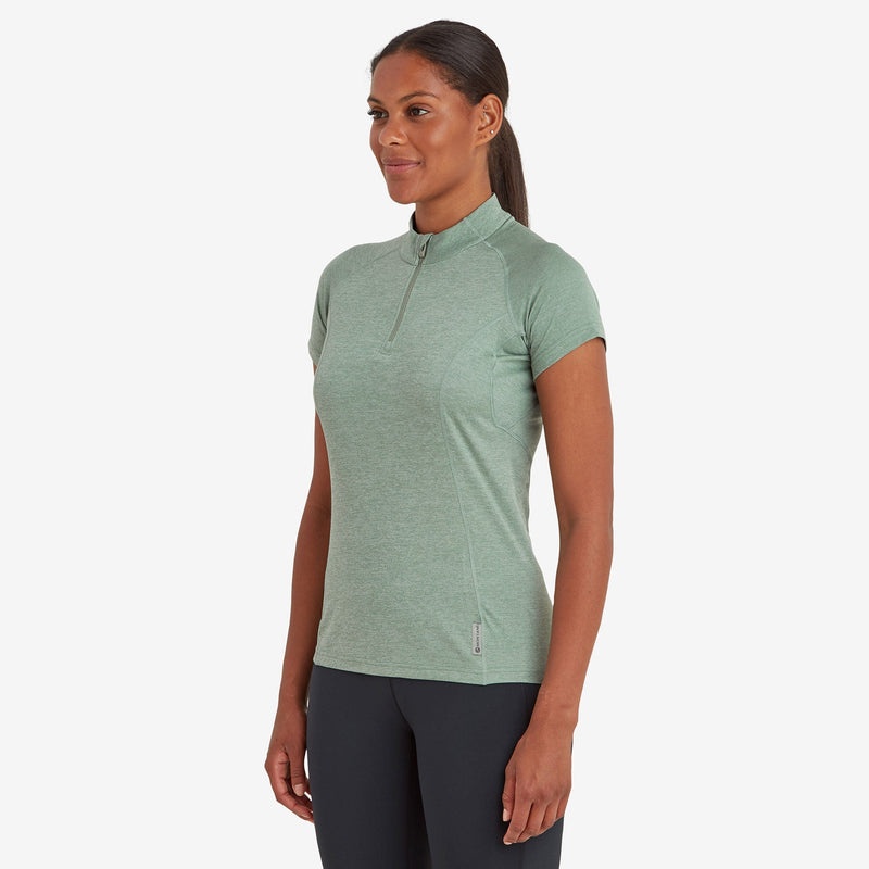 Montane Dart Zip T-Shirt Dam Gröna | SKTHZV715