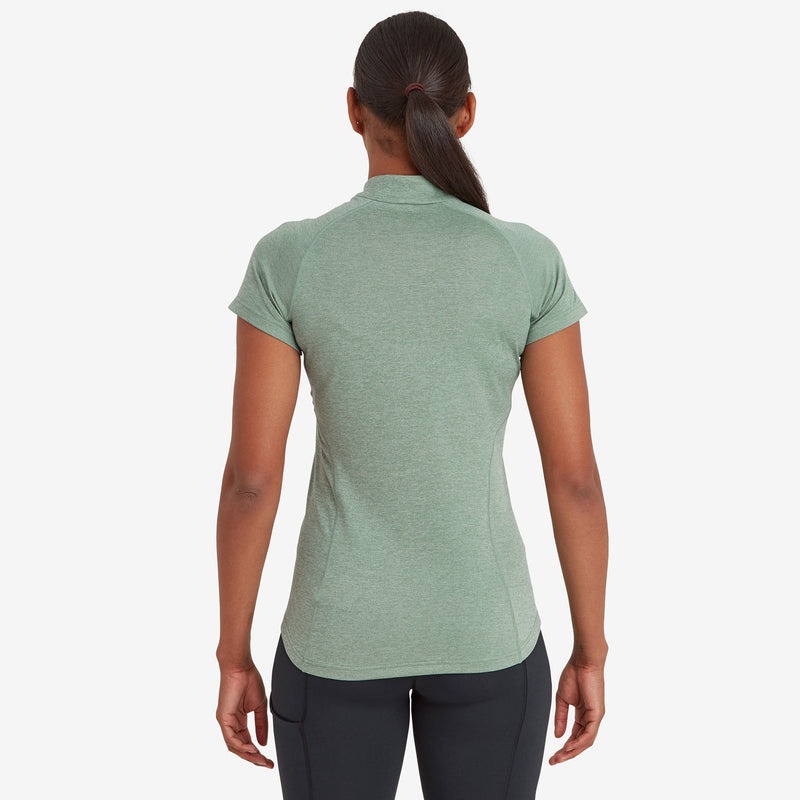 Montane Dart Zip T-Shirt Dam Gröna | SKTHZV715