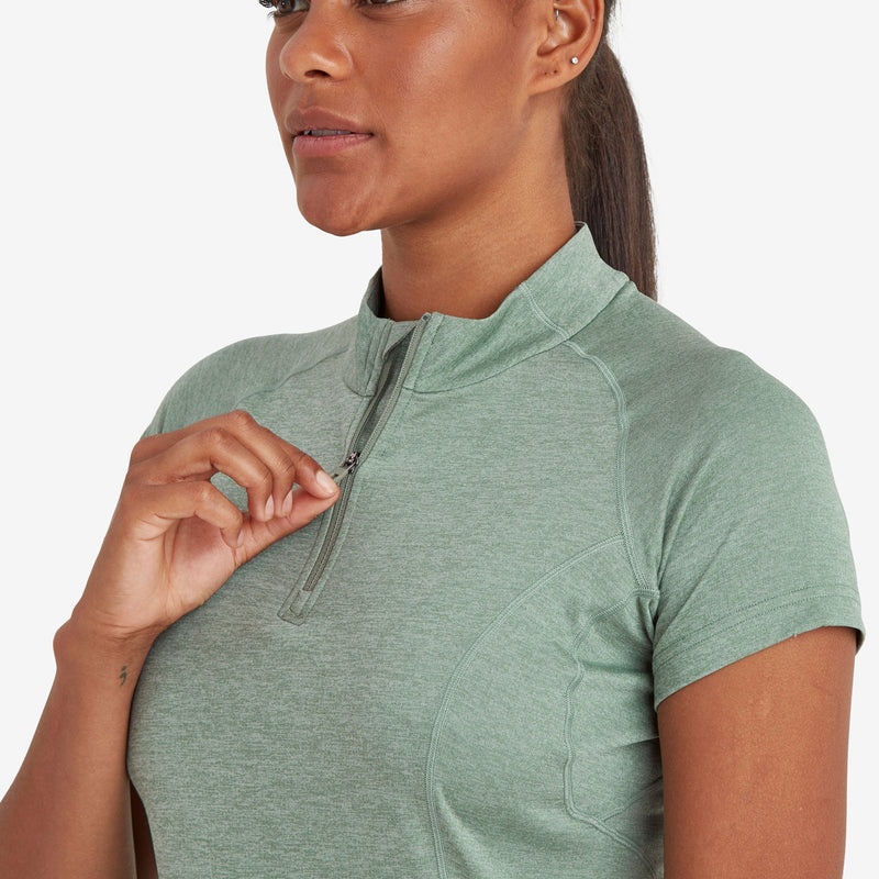 Montane Dart Zip T-Shirt Dam Gröna | SKTHZV715