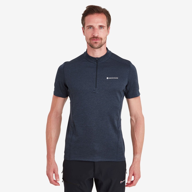 Montane Dart Zip T-Shirt Herr Marinblå | XIYEDH154