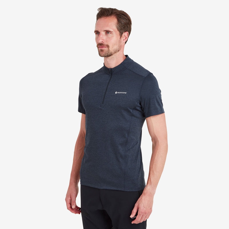 Montane Dart Zip T-Shirt Herr Marinblå | XIYEDH154