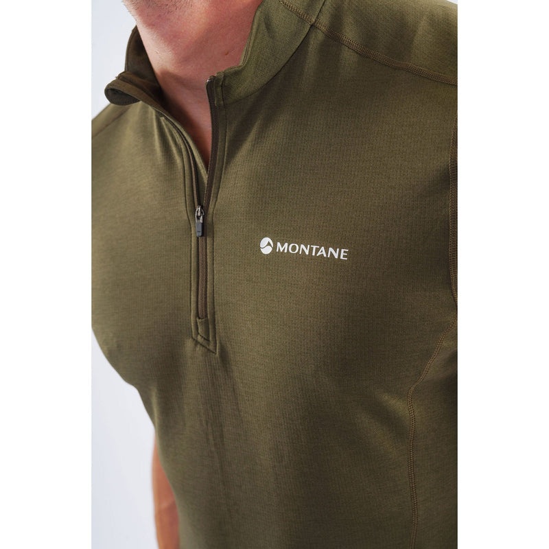 Montane Dart Zip T-Shirt Herr Mörkgröna | VLZGUK102