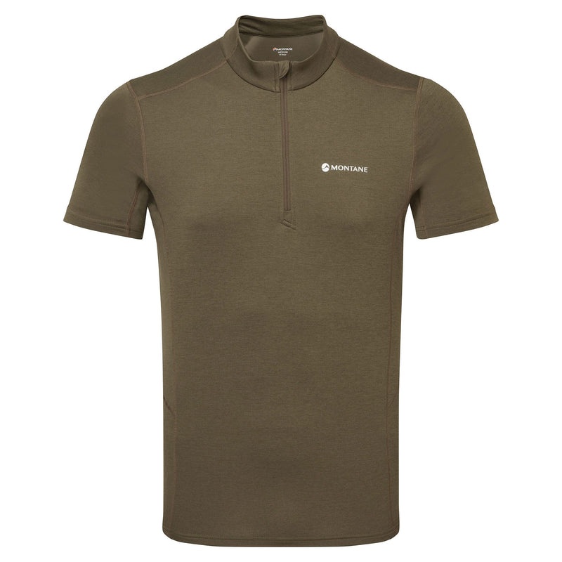 Montane Dart Zip T-Shirt Herr Mörkgröna | VLZGUK102