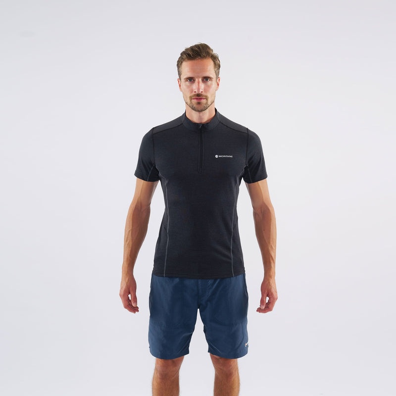 Montane Dart Zip T-Shirt Herr Svarta | VIBNMF165