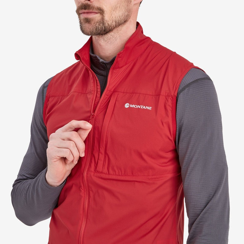 Montane Featherlite Windproof Väst Herr Röda | AGBXUS573