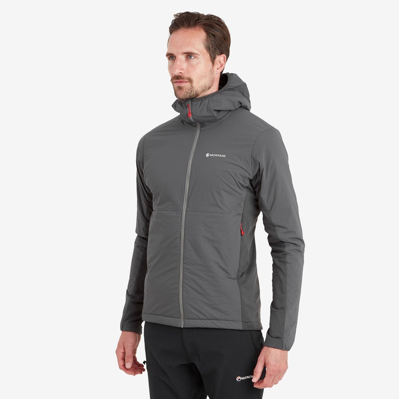 Montane Fireball Lite Hooded Isolerade Jackor Herr Mörkgrå | NUFIJE741