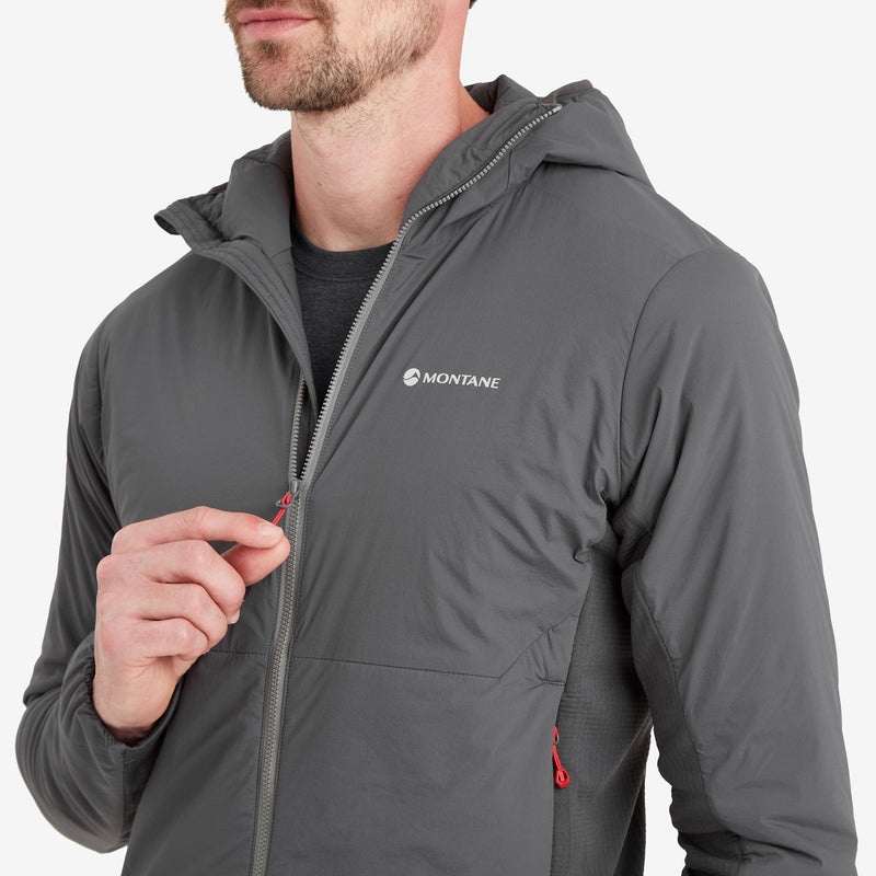 Montane Fireball Lite Hooded Isolerade Jackor Herr Mörkgrå | NUFIJE741