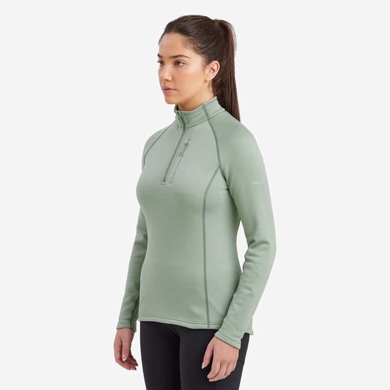 Montane Fury Fleece Zip Pull-On Tröjor Dam Gröna | PBJTZG172