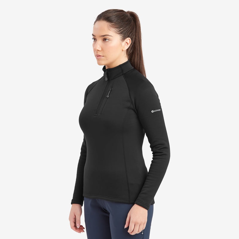 Montane Fury Fleece Zip Pull-On Tröjor Dam Svarta | VYRNLJ856