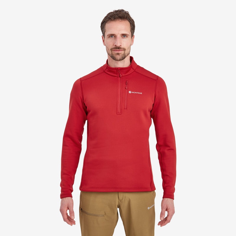 Montane Fury Fleece Zip Pull-On Tröjor Herr Röda | ZHSMLW784