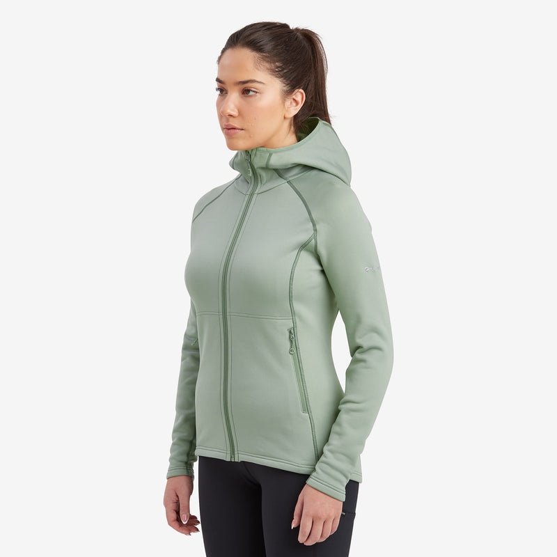 Montane Fury Hooded Fleecejackor Dam Gröna | ROXPNQ048