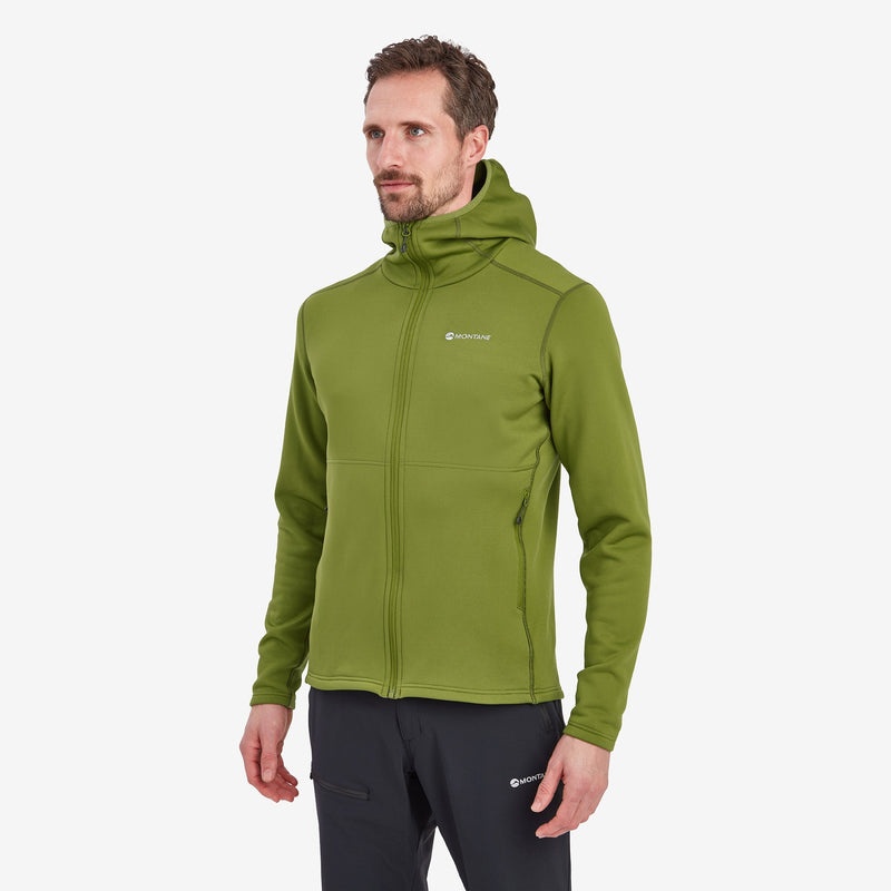 Montane Fury Hooded Fleecejackor Herr Gröna | IFVWCY413