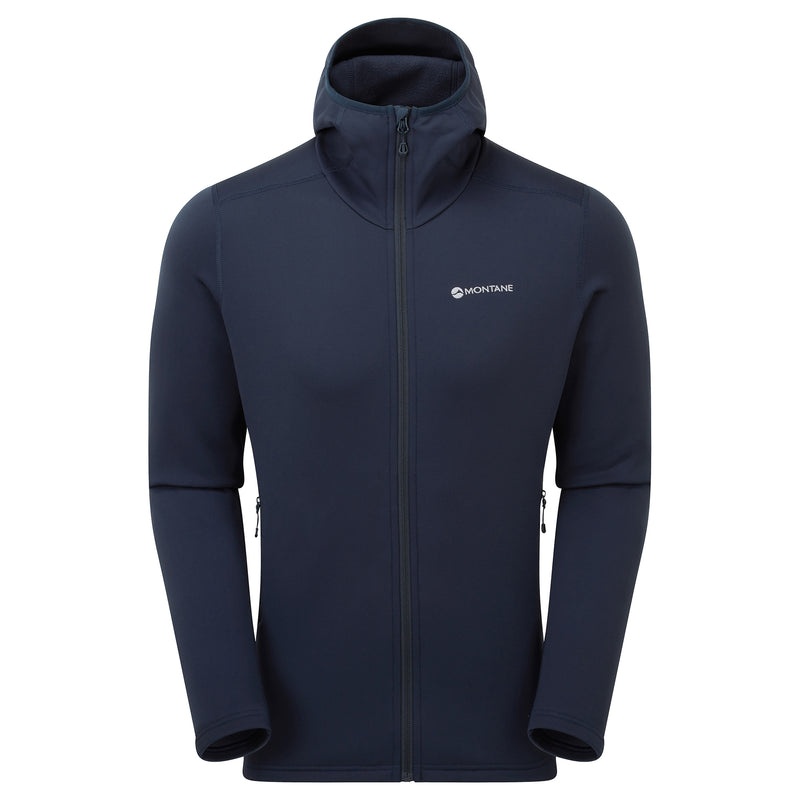 Montane Fury Hooded Fleecejackor Herr Marinblå | GWEQVC429