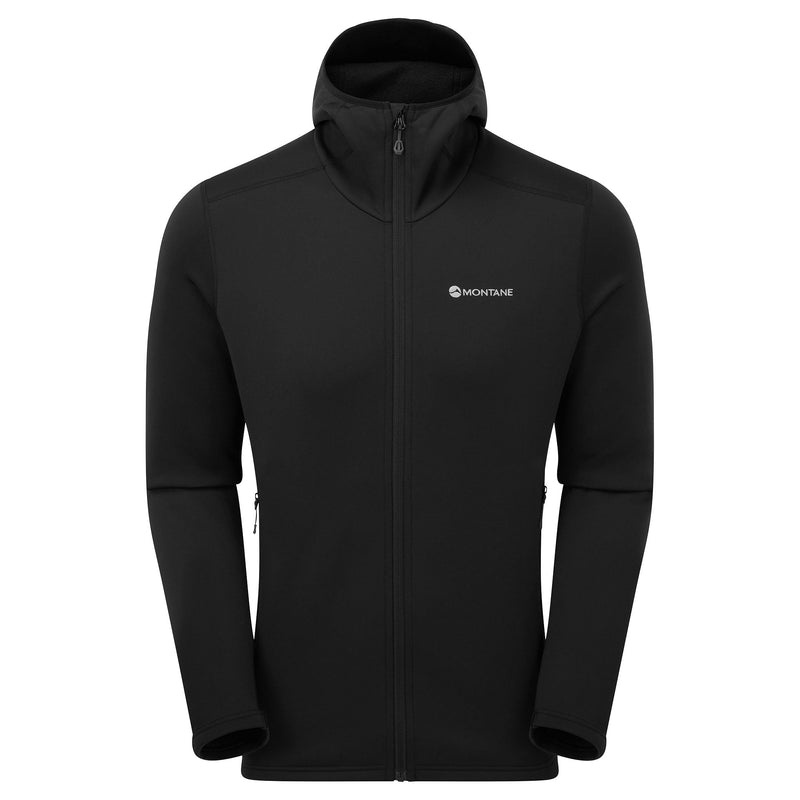 Montane Fury Hooded Fleecejackor Herr Svarta | OYAWIR485