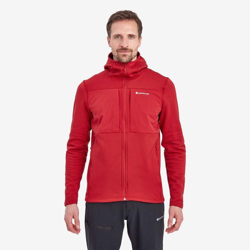 Montane Fury XT Hooded Fleecejackor Herr Röda | SEWHRB690