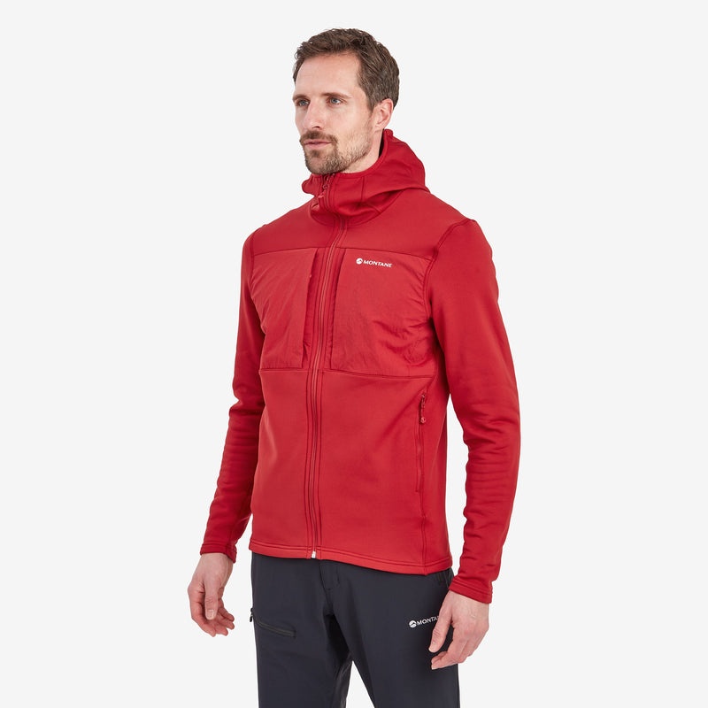 Montane Fury XT Hooded Fleecejackor Herr Röda | SEWHRB690