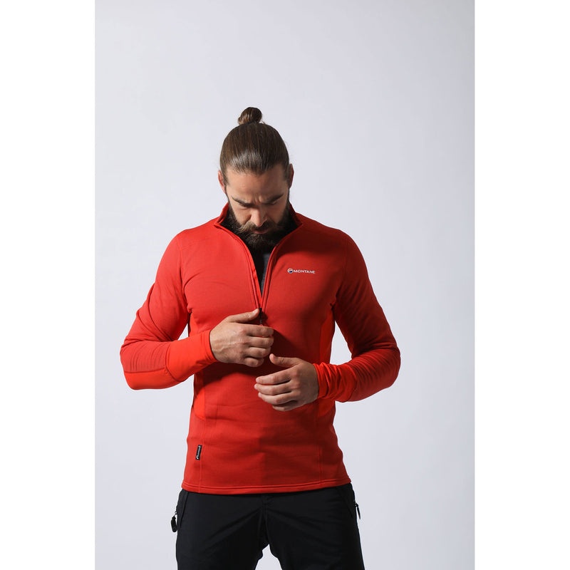 Montane Iridium Hybrid Pull-On Fleecejackor Herr Orange | XJRBVT952