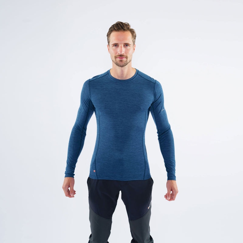 Montane Primino 140 Long Sleeve T-Shirt Herr Blå | BMTNAO451