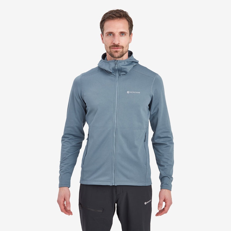 Montane Protium Hooded Fleecejackor Herr Grå Blå | UPNKSV182