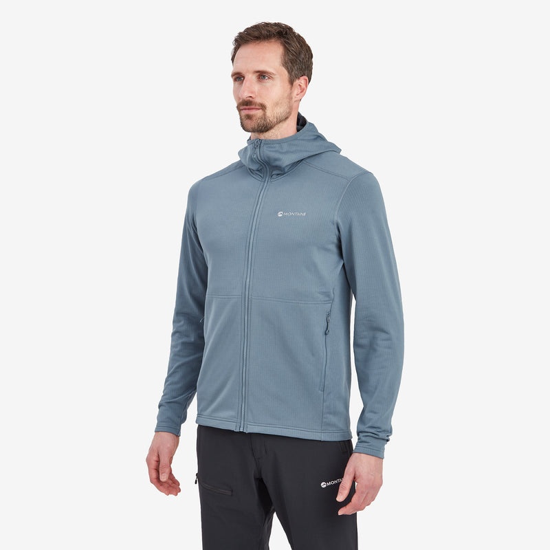 Montane Protium Hooded Fleecejackor Herr Grå Blå | UPNKSV182