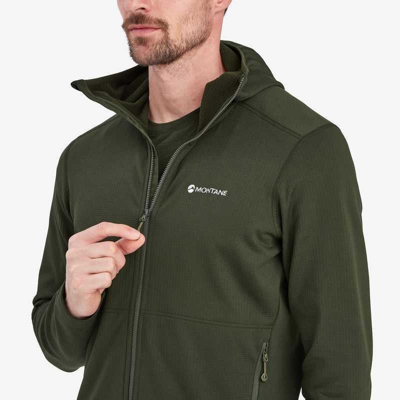 Montane Protium Hooded Fleecejackor Herr Mörkgröna | KTHOBX590