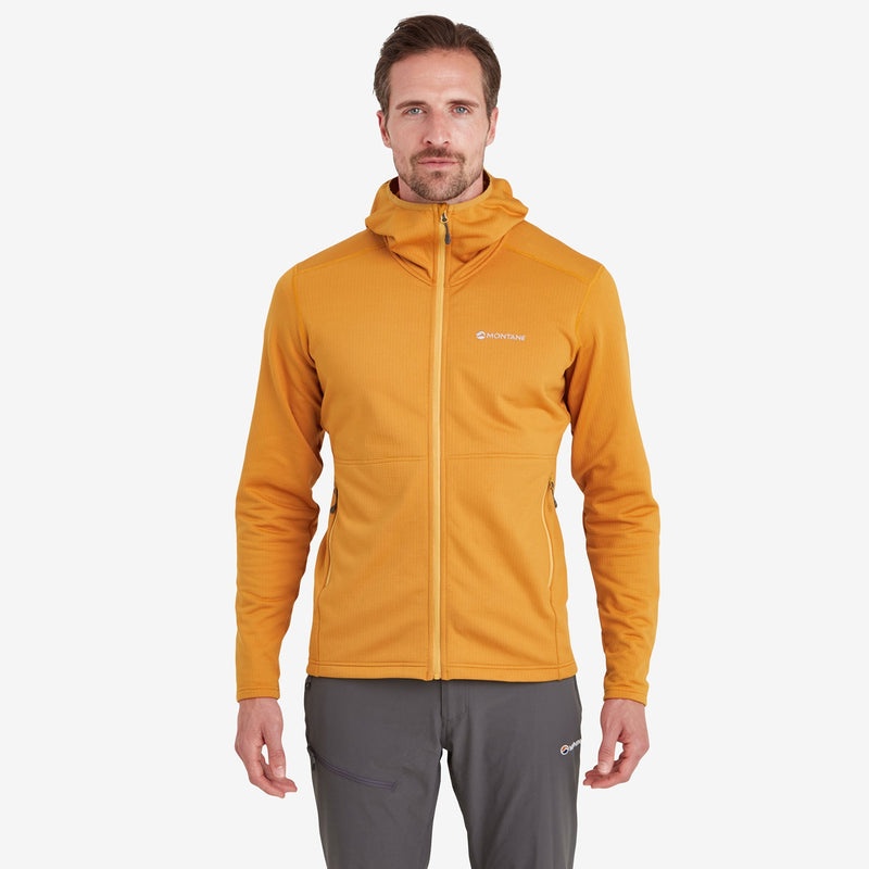 Montane Protium Hooded Fleecejackor Herr Orange | CXLHUG409