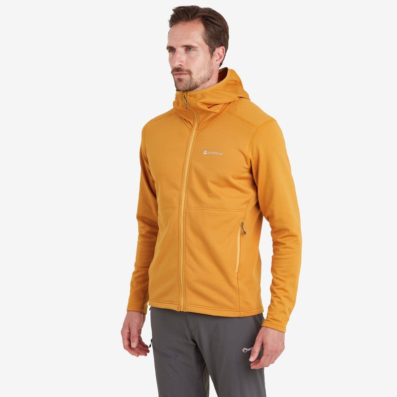 Montane Protium Hooded Fleecejackor Herr Orange | CXLHUG409