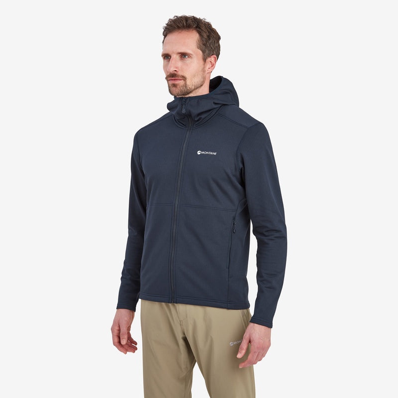 Montane Protium Hooded Fleecejackor Herr Marinblå | FEMNXW409