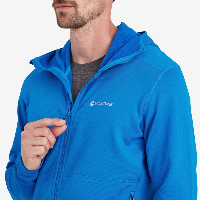 Montane Protium Hooded Fleecejackor Herr Blå | UQCDTB396