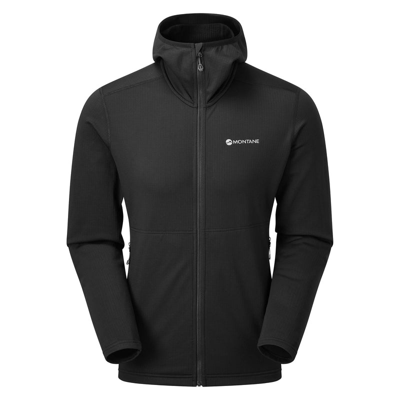 Montane Protium Hooded Fleecejackor Herr Svarta | YKIJER678