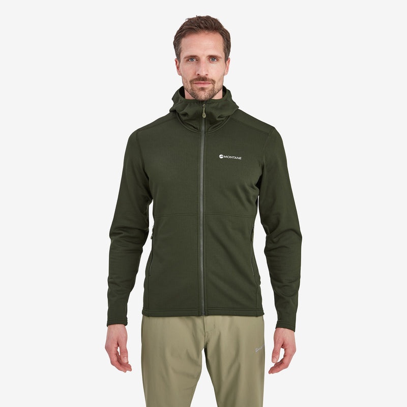 Montane Protium Hooded Fleecejackor Herr Mörkgröna | PEUZWS158