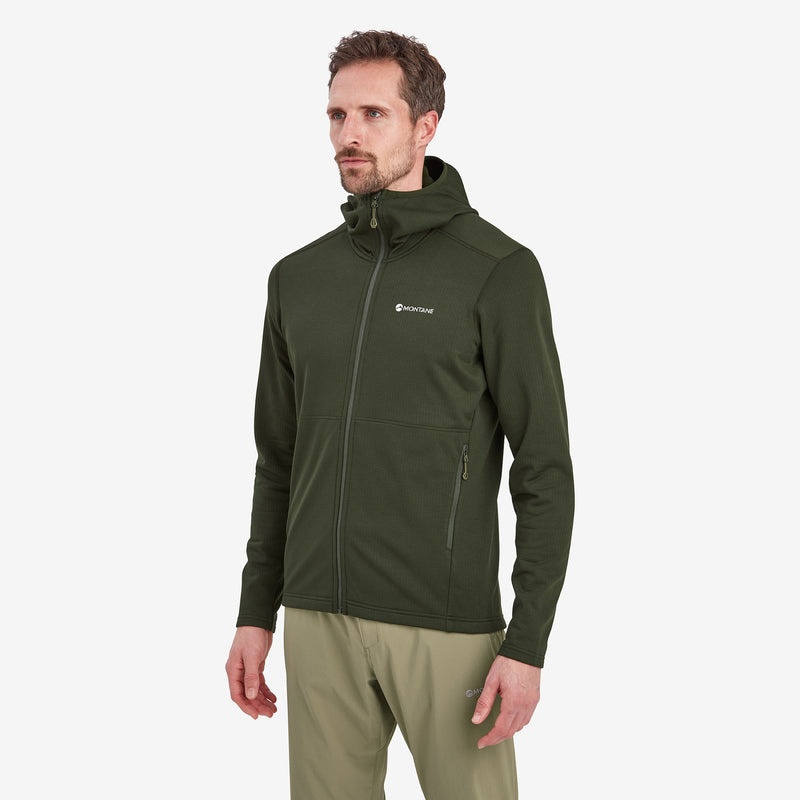 Montane Protium Hooded Fleecejackor Herr Mörkgröna | PEUZWS158