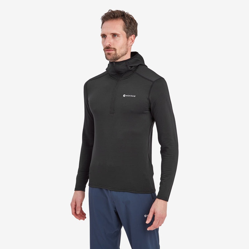 Montane Protium Lite Pull On Fleece Hoodie Herr Svarta | VMEWCF713