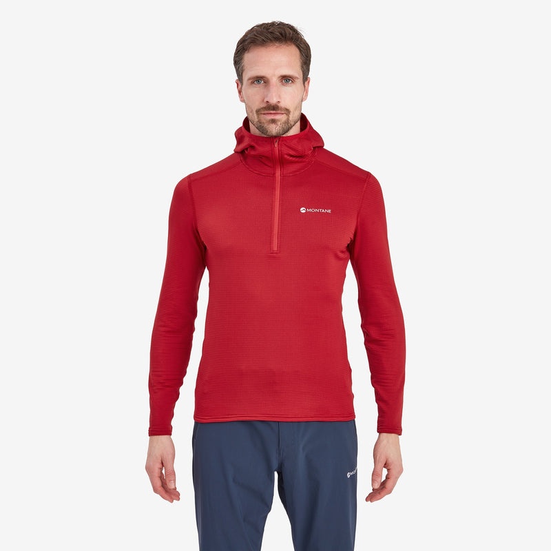 Montane Protium Lite Pull On Fleece Hoodie Herr Röda | WVBXLC835