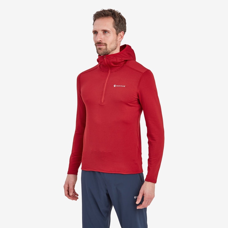 Montane Protium Lite Pull On Fleece Hoodie Herr Röda | WVBXLC835