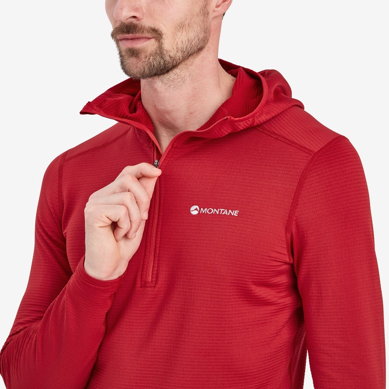 Montane Protium Lite Pull On Fleece Hoodie Herr Röda | WVBXLC835