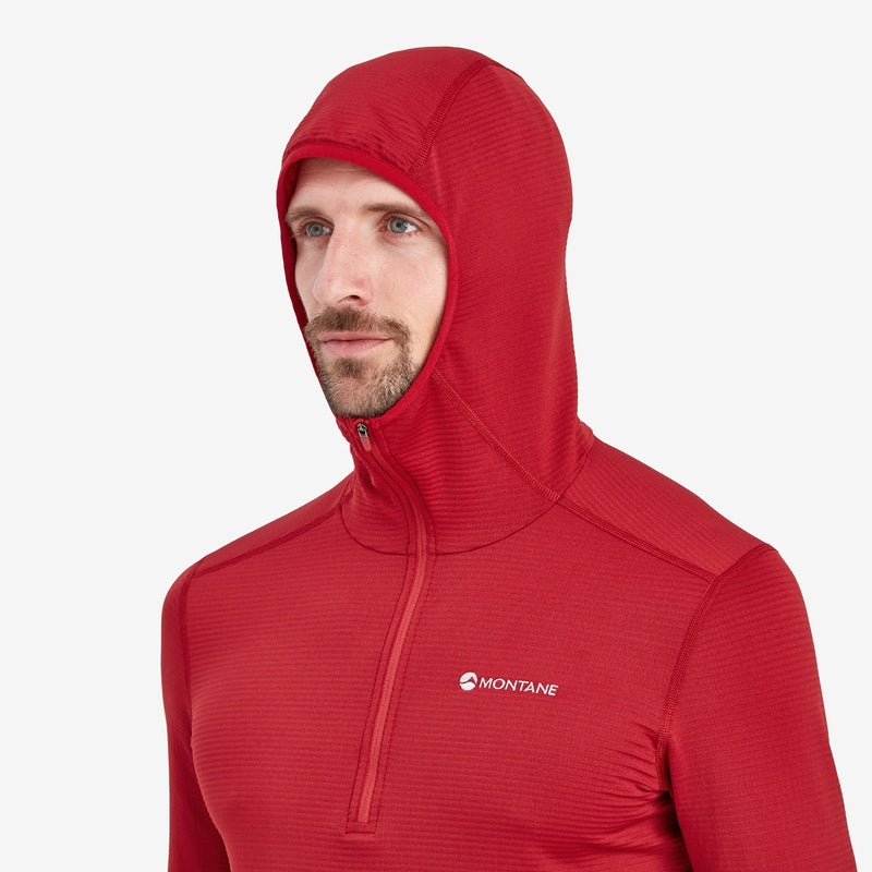 Montane Protium Lite Pull On Fleece Hoodie Herr Röda | WVBXLC835