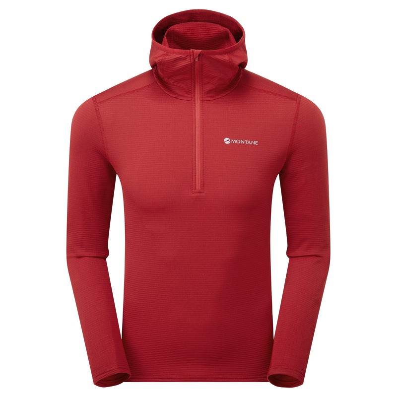 Montane Protium Lite Pull On Fleece Hoodie Herr Röda | WVBXLC835