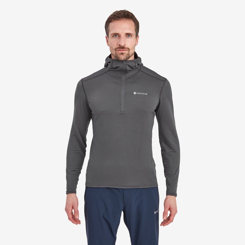 Montane Protium Lite Pull On Fleece Hoodie Herr Mörkgrå | LPTQYG071