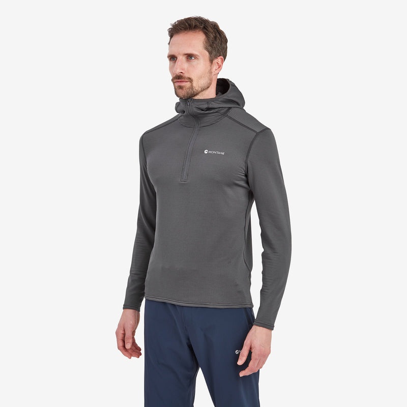 Montane Protium Lite Pull On Fleece Hoodie Herr Mörkgrå | LPTQYG071