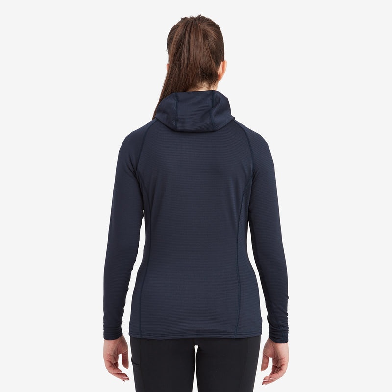 Montane Protium Lite Pull On Fleece Hoodie Dam Marinblå | KSIFTD085