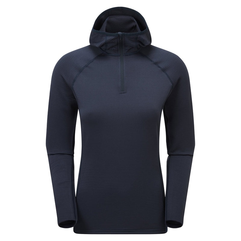 Montane Protium Lite Pull On Fleece Hoodie Dam Marinblå | KSIFTD085